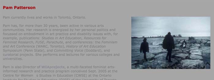 Pam Patterson's work on the ccca.ca website
